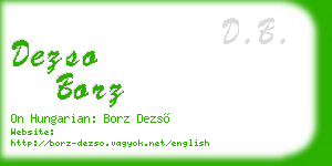 dezso borz business card
